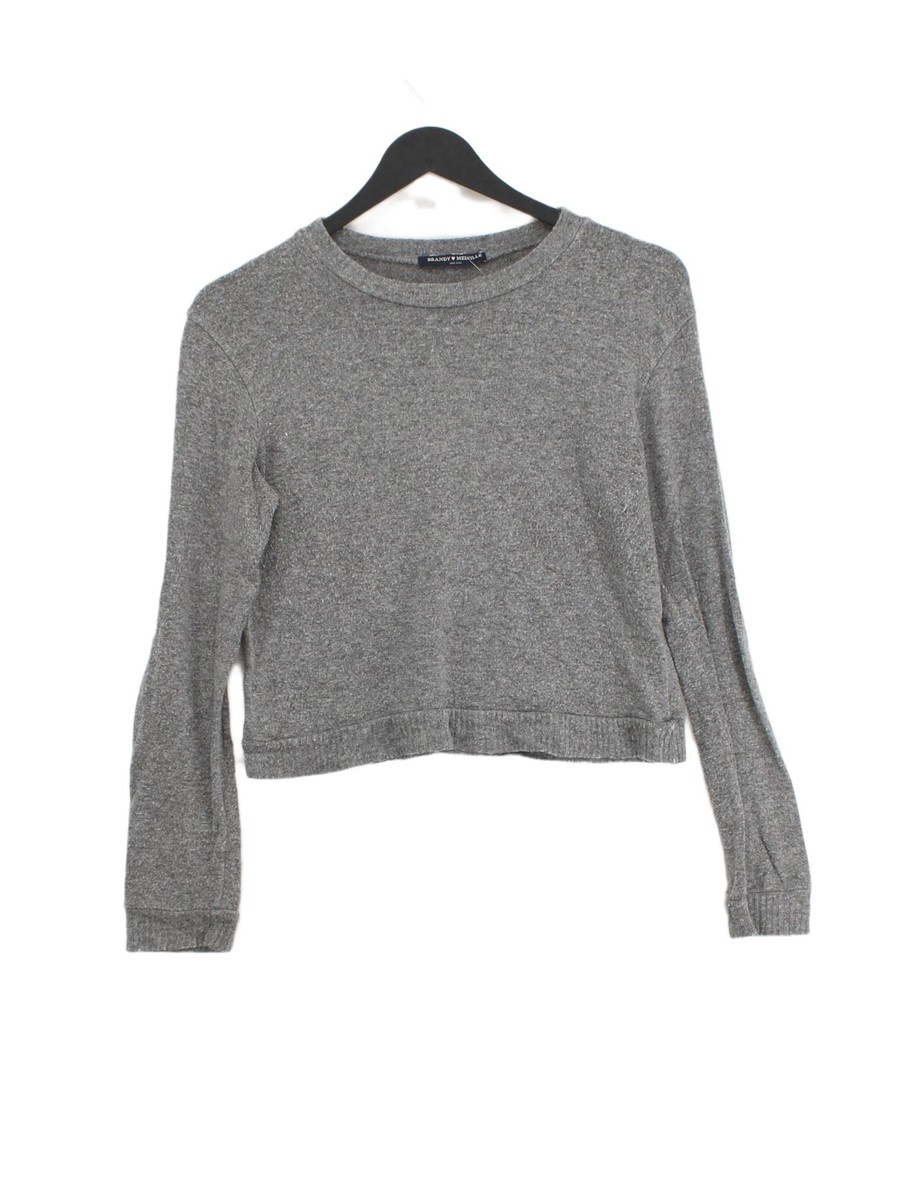 Brandy Melville Women's Jumper Grey Wool with Polyamide, Viscose Pullover