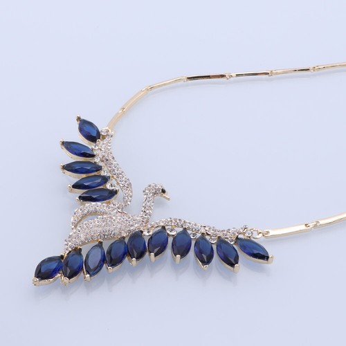 Women Crystal Zircon Phoenix Necklace Earring Prom Party Wedding Jewelry Set - Picture 23 of 63