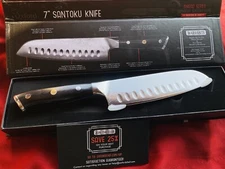 Oxford Chef Santoku Chef’s Knife 7" Damascus Hollow Edge