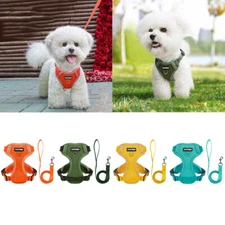 Dog Harness Leash Set for Small Dogs Reflective Mesh Pet Puppy Cat Chest Vest