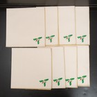 8 Lenox ? Cloth Napkins Winter Christmas Embroidered Holly Berry Ecru Gold Trim