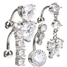 4Pcs Delicate Decorative Navel Rings Navel Piercing Rings