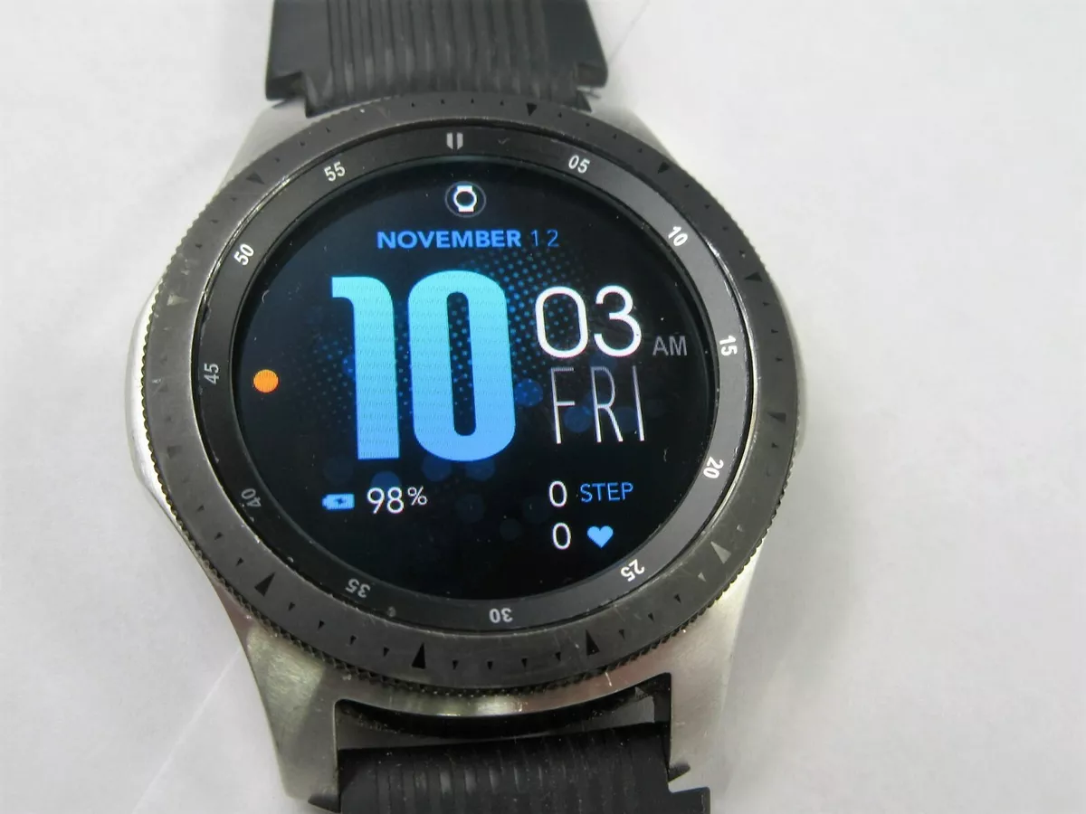 Samsung Galaxy Watch SM R805U 46mm Silver Case Black Strap LTE
