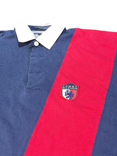 Vintage 90’s Tommy Hilfiger Men’s Medium Color Block Long Sleeve Rugby Polo - Bild 4 von 8