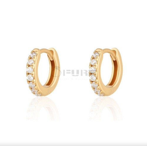 925 Sterling Silver Crystal Gold Rose Gold Very Small Tiny Huggie Hoop Earrings - Picture 14 of 33