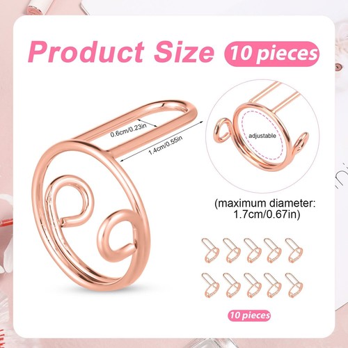 10 Stück Wudu Nagelringe verstellbar Fingernagelringe Metall Fingernagelringe - Bild 7 von 7