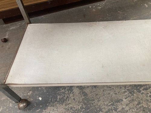 Vintage Chrome Metal Trolley Coffee Table on Castors Wheels - Project TLC - Picture 3 of 7