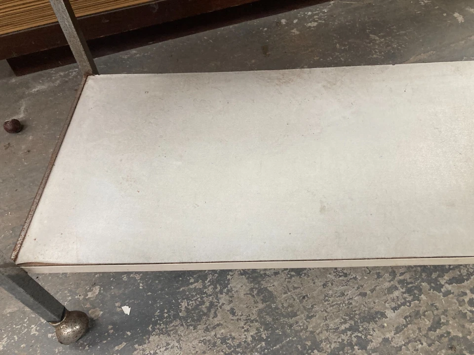 Vintage Chrome Metal Trolley Coffee Table on Castors Wheels - Project TLC - Image 3 of 4