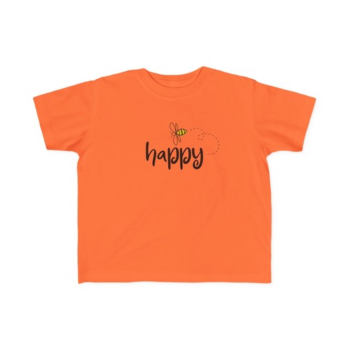 Bee Happy, Kid's Fine Jersey Tee, Children's T-Shirt, Toddler 2T 3T 4T 5-6T - Picture 7 of 14