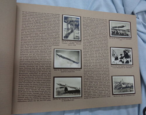 #YY. LARGE 1930s GERMAN BOOK WITH CARDS ON ZEPPELIN WELTFAHRTEN AIR SHIP - Picture 3 of 7
