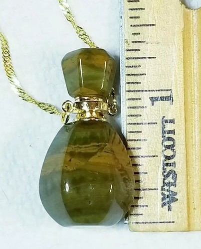 D771. Natural New Ocean Jasper Essential Oil Diffuser Bottle Pendant REDUCED - Picture 5 of 5