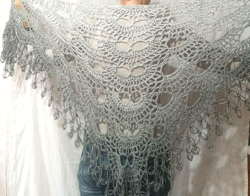 Neu einzigartig Handarbeit gehäkelt romantisch Virus Baumwolle Schal Halstuch Schal - Bild 4 von 9