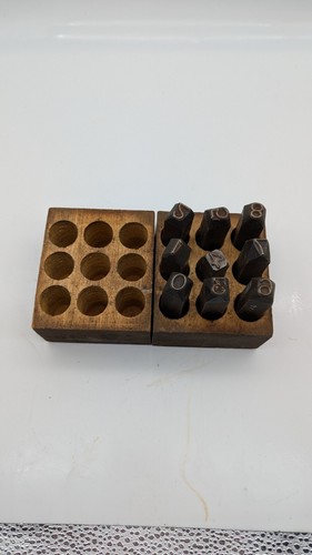 Millers falls Number Punch Set 9pcs 3/8'' in (0 to 9) . Made in USA. - Picture 2 of 7