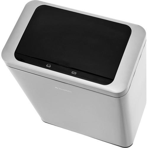 Global Industrial Rectangular Motion Sensor Trash Can 12 Gallon Brushed - Picture 6 of 8