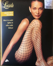 LEVANTE Maxi-Net Tights ultra wide fishnet stockings Nude / Naturel sz 1/2 S/M