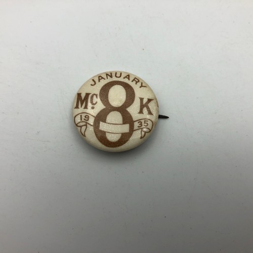 McK Pinback Button Pin Vintage Steiner Mc8K Unusual January 8, 1935 Mystery HELP - Picture 4 of 16