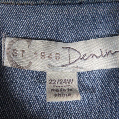 Cato Est 1946 Denim Size 22/24 W  Women's Medium Wash Denim Fringe Vest Jacket - Picture 3 of 7