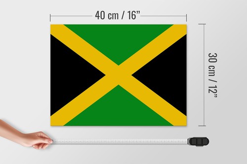 Holzschild Flagge Jamaikas 40x30 cm flag of Jamaica Holz Deko Schild wooden sign - Picture 5 of 5