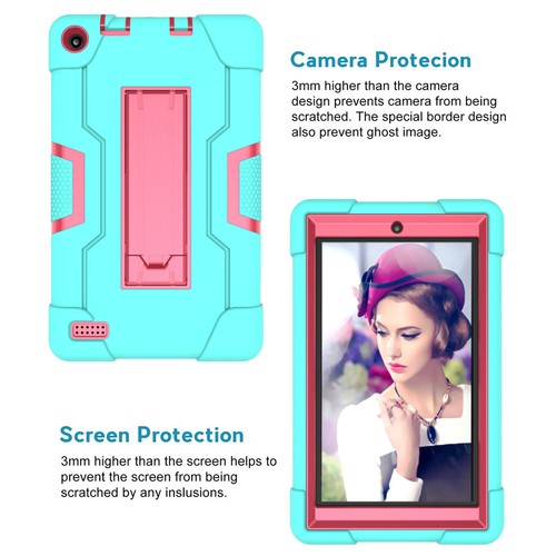 Fire 7 Tablet Case Amazon All-New Kindle Fire 7 2022 Anti-Impact Kickstand Case - Picture 3 of 78