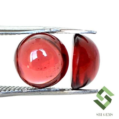 Certified Natural Red Garnet Round Cabochon Pair 8 mm 5.04 CTS Loose Gemstones - Picture 6 of 7