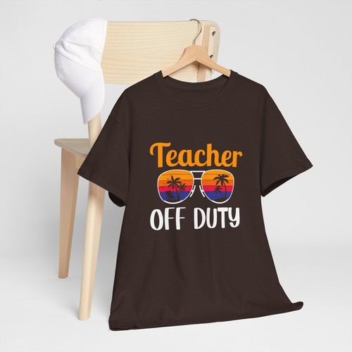 School Teacher Unisex Heavy Cotton Up to 5XL Tee T-Shirt 'Off Duty' - Picture 31 of 118
