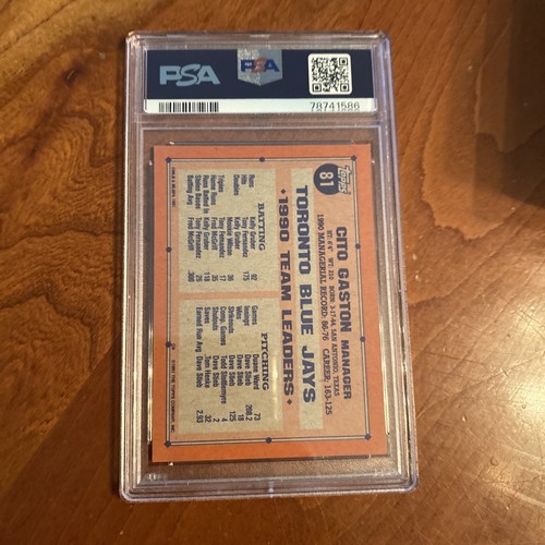 1991 TOPPS DESERT SHIELD #81 CITO GASTON PSA 7 BLUE JAYS - Picture 2 of 2