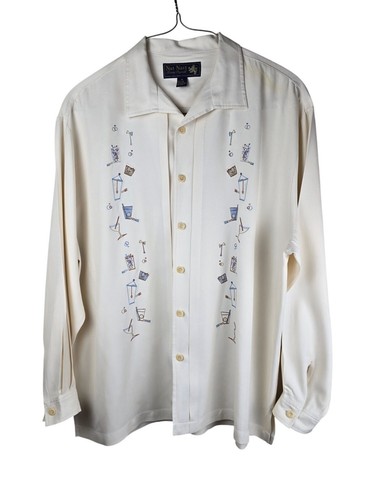 Nat Nast Hombre XL Edición Limitada Nº Camisa de boliche 67 100 % seda bordada - Imagen 1 de 9