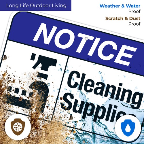 Cleaning Supplies Sign, ANSI Notice Sign, - Picture 5 of 88