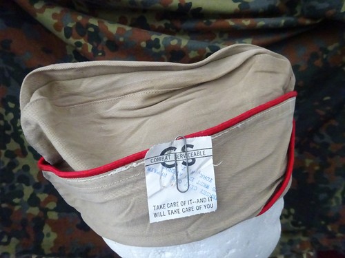 Original Schiffchen US Field and Coast Artillery WWII 1942 CAP GARRISON KHAKI - Picture 2 of 9