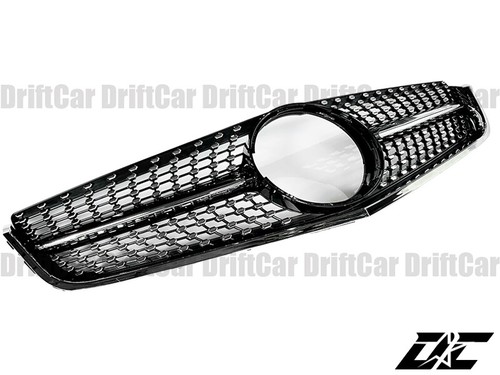 BLACK FRAME CHROME DIAMOND GRILLE FIT C207 2DR Bz 2010 2011 2012 2013 - Picture 2 of 3