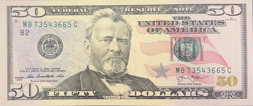 $50 Dollar Bill Uncirculated 2013 U.S Federal Reserve Note MB73543665C - Picture 9 of 12