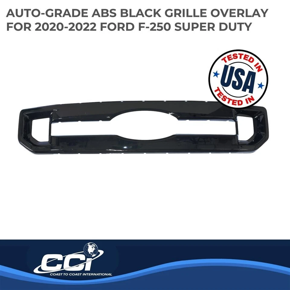 Cubierta de inserción superpuesta de parrilla negra brillante para Ford F250 XL y XLT 2020 2021 2022 Foto 2 de 4