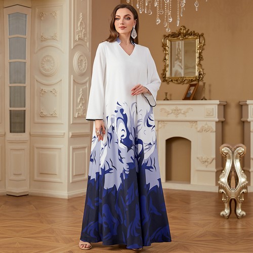 Dubai Kaftan Abend Damen langes Kleid Abaya muslimisches Gewand bescheiden islamisches Kleid arabisch - Bild 12 von 12