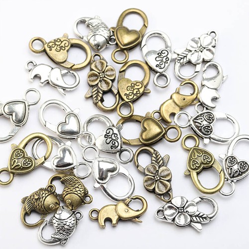 40 Stück Retro Karabinerschnallen Herz Verschluss für Halsketten Schmuck Verschlüsse