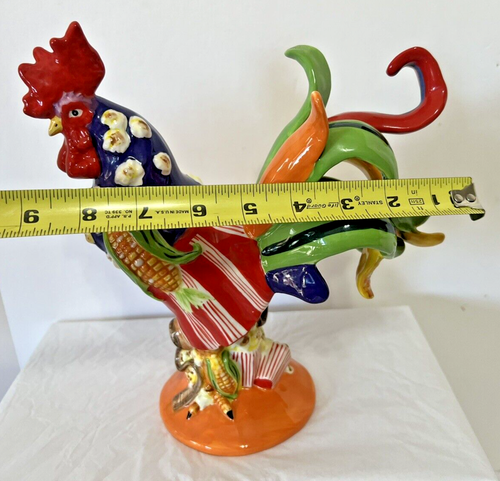 VINTAGE PORCELAIN ROOSTER "POULTRY IN MOTION" POPCORN CHICKEN BY SHARON NEUHAUS - Picture 15 of 19