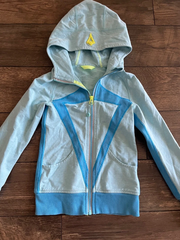 Jaqueta Lululemon Feminina IVIVVA Tamanho 6 Grossa Zíper Completo Moletom Elástico AZUL - Imagem 2 de 4