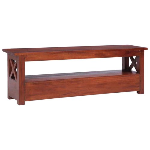 vidaXL TV Cabinet Brown 115x30x40 cm Solid Mahogany Wood 2BB - Picture 3 of 8