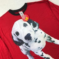 Vintage Disney 101 Dalmations Shirt Mens M Red Long Sleeve Deadstock Mega Print