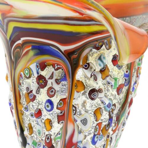 GlassOfVenice Murano Glass Millefiori Horn Of Plenty Vase - Multicolor - Picture 7 of 9