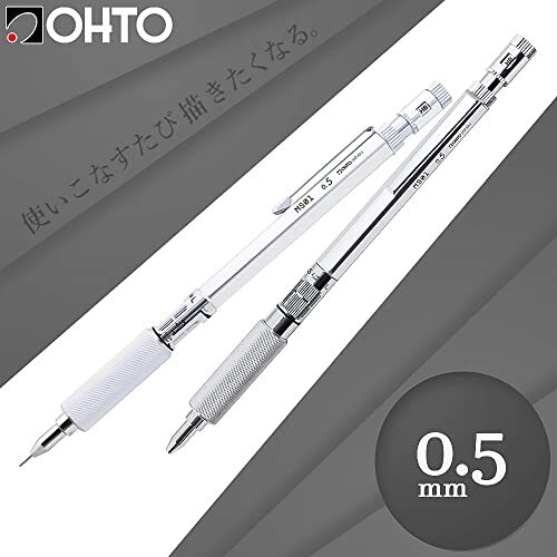 OHTO Mechanical Pencil 0.5mm MS01-SP5-SV White Made In Japan Brass Aluminum - Picture 3 of 12