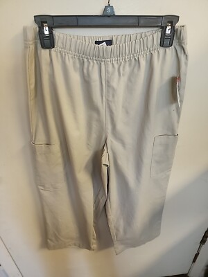 Basic Edition Women's Pull On Twill Stretch Waist Capri Pants In