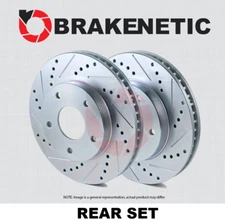 REAR SET BRAKENETIC Sport Drilled Slotted Brake Disc Rotors BNS42014.DS
