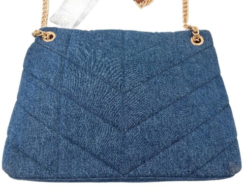 #DG2 by Diane Gilman Denim Envelope Bag w/Jeweled Heart & Adjustable Chain Strap - Picture 3 of 8