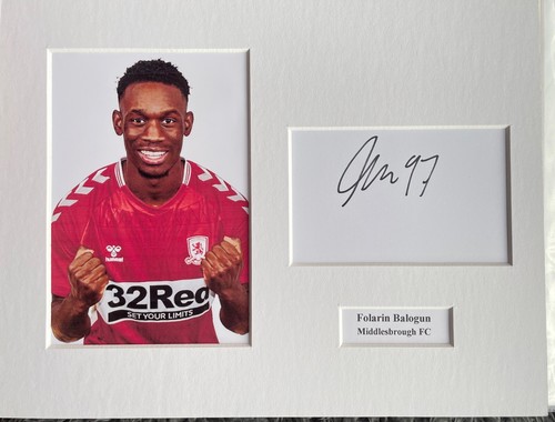 Folarin Balogun Hand Signed 10x8 Picture Ex Middlesbrough FC