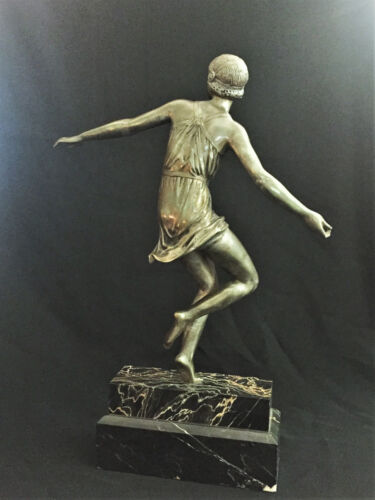 French Art Deco Semi-Nude Erotic Female Dancer Bronze Sculpture by Josselin, 192 - Picture 4 of 7
