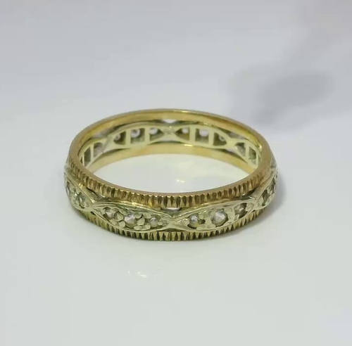 9ct Yellow Gold Eternity Ring Spinel Stones Gold Hallmarked Ring Size N - Picture 5 of 9