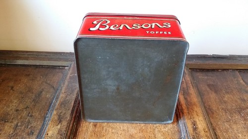VINTAGE LARGE SHOP ADVERTISING TIN - BENSONS ROYAL GALA TOFFEE - Picture 8 of 9