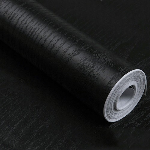3m Black Rustic Wood Grain Panel Effect Wallpaper PVC Self Adhesive Wall Sticker - Picture 2 of 11