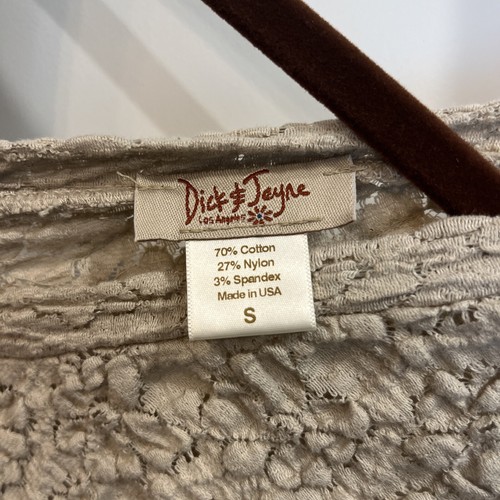 Dick & Jayne Cap Sleeve Women’s Dress Size Small Taupe Tan V-Neck - Picture 8 of 8