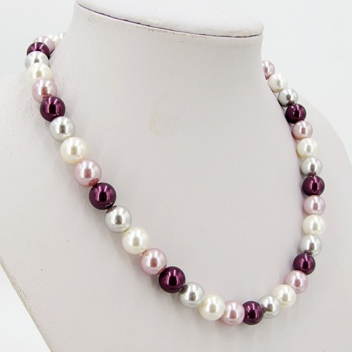 4 farbige MK Muschelkernperlen Halskette Damen Collier 8mm Geschenk Bailysbeads® - Bild 8 von 8